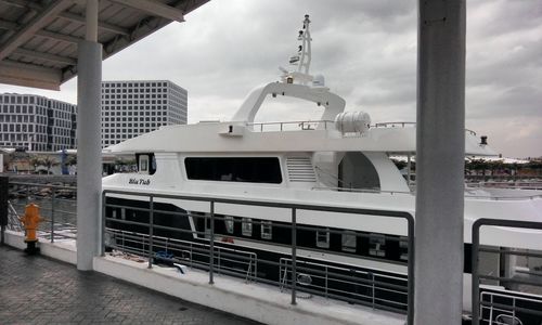 View of train against cloudy sky