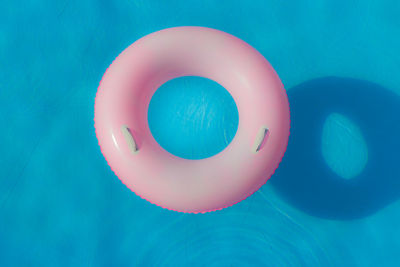 Close-up of inflatable ring in swimming pool