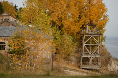 Old observation tower in camp