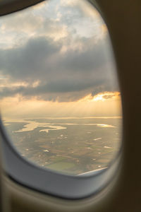 Scenic view of sky seen through airplane window