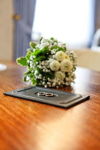 Close-up of salad in plate on table