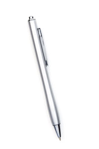 High angle view of pen against white background