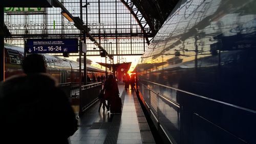 People at railroad station