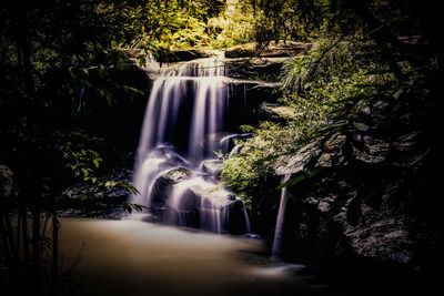 Scenic view of waterfall