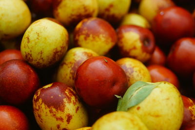 Full frame shot of apples for sale at market stall