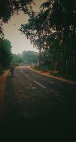 Road by trees against sky
