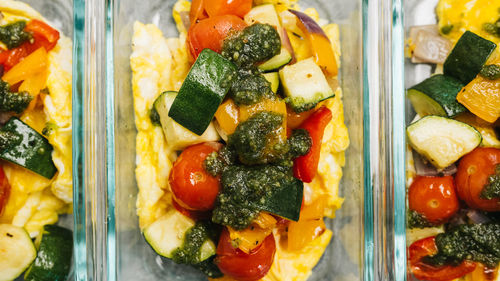 Whole30 vegetable scramble meal prep containers