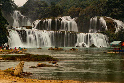 Scenic view of waterfall