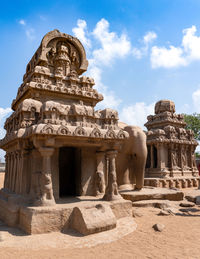 Ancient temple against sky