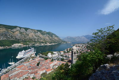 View from san giovanni castle. bay of kotor. montenegro