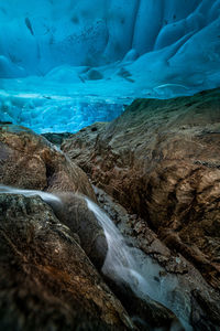 Scenic view of frozen sea during winter