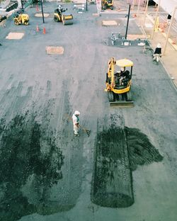 Workers working at road construction