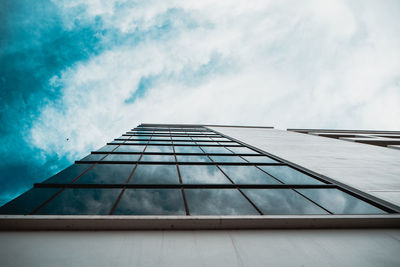 Low angle view of modern building against sky