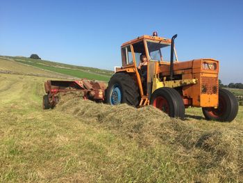 Hay making with old equipment 