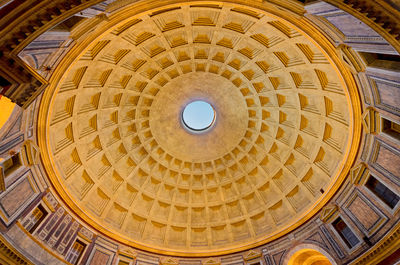 Low angle view of ceiling of historical building