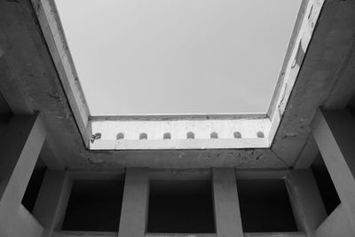 Low angle view of steps and building against sky