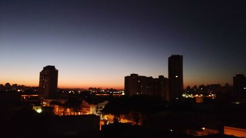 Illuminated city at night