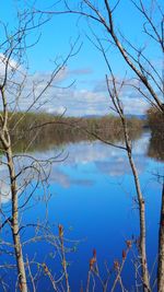 Scenic view of calm lake against sky