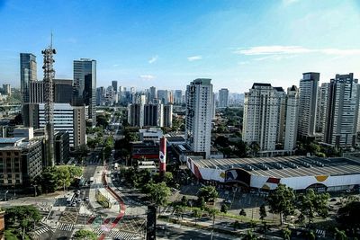 High angle view of cityscape