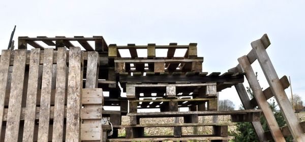 Low angle view of built structure against clear sky