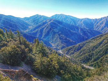 Scenic view of mountains against clear sky