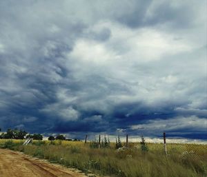 Scenic view of rural landscape against sky