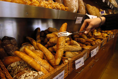 Buying a bread and other bakery products in a bakery