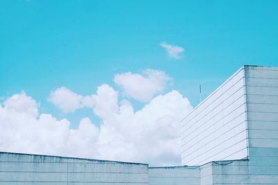 Panoramic view of building against blue sky