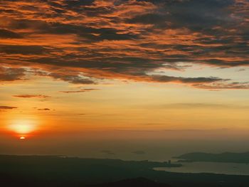 Scenic view of dramatic sky during sunset