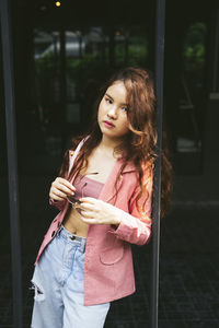 Young woman looking at camera