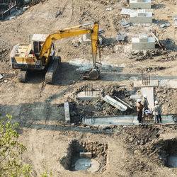 People working at construction site