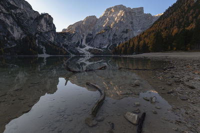 Reflection of mountain in lake