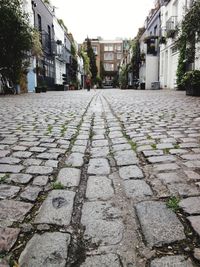 Narrow alley along buildings