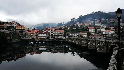 Reflection of buildings in city