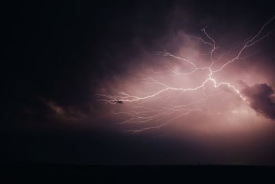 Low angle view of thunderstorm