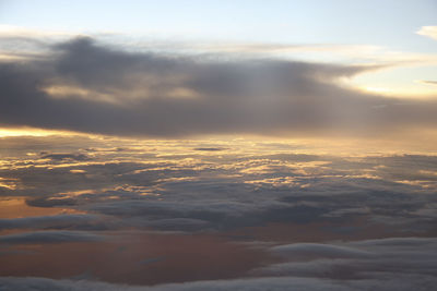 Aerial view of cloudscape during sunset