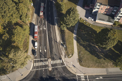 Aerial view of crossroad
