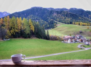 Scenic view of land and mountains