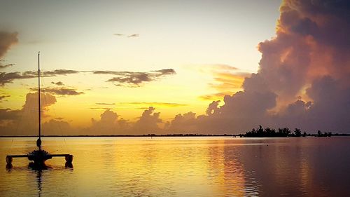 Scenic view of sea during sunset