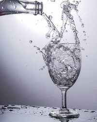 Close-up of water drops on glass