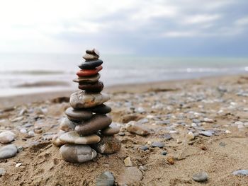 Stack of stones on beach