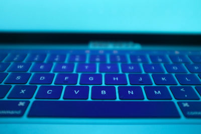 Close-up of laptop keyboard