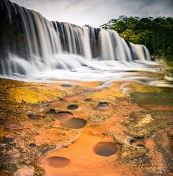 Scenic view of waterfall