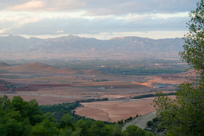 High angle view of landscape against sky