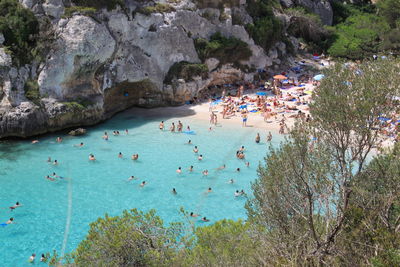 High angle view of beach