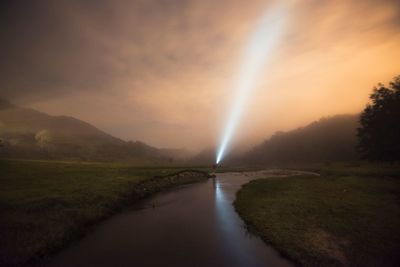 Scenic view of grass against sky