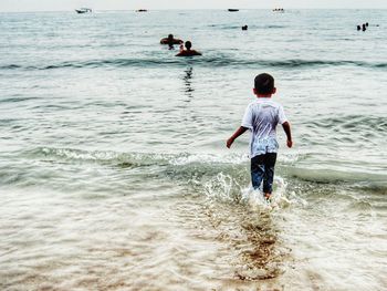Tourists enjoying at beach