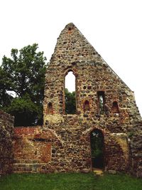 Low angle view of old ruin building