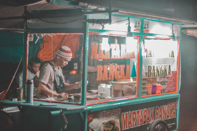 People working in restaurant