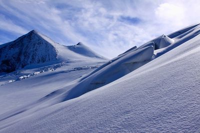 Snow covered mountain against sky